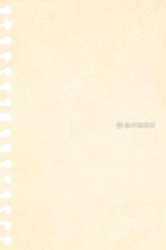 A vertical vector illustration of a plain blank ripped page from a spiral notepad